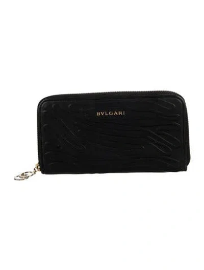 Pre-owned Bvlgari Leather Wallet In Black