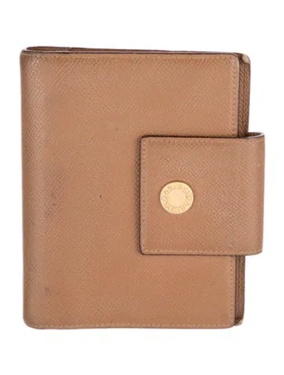 Pre-owned Bvlgari Leather Wallet In Brown