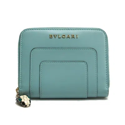 Pre-owned Bvlgari Light Blue Leather Coin Purse/coin Case ()