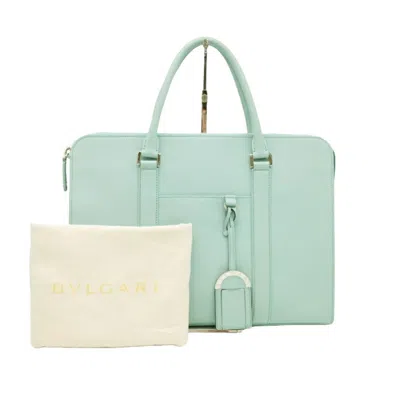 Pre-owned Bvlgari Light Blue Leather Handbag Tote Bag ()