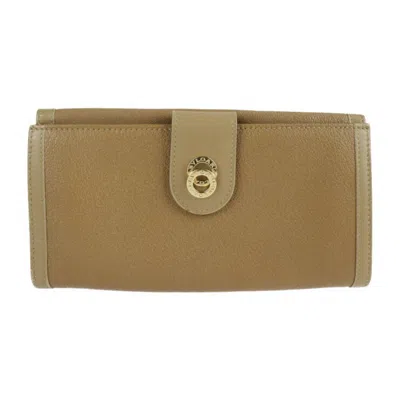 Pre-owned Bvlgari Light Brown Leather Wallet (bi-fold) ()