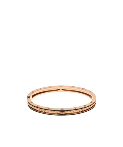 Bvlgari Logo Bracelet In Rose Gold;ceramic