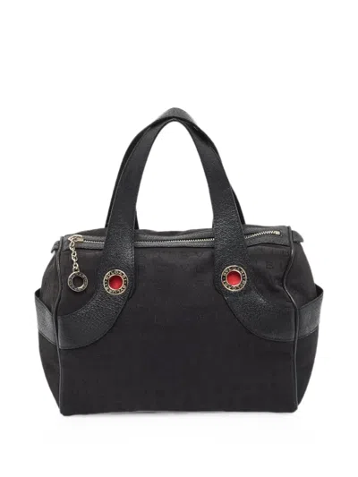Pre-owned Bvlgari Logo Mania Tote Bag In Black