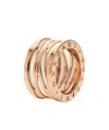 Bvlgari Rose Gold And Diamond B. Zero1 One-band Ring In Yellow
