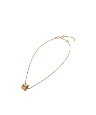 Bvlgari Logo Round Pendant Necklace In Yellow