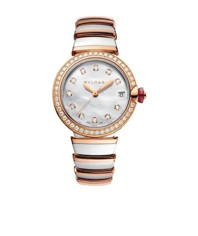 Bvlgari Logo Watch In White