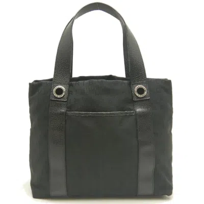 Pre-owned Bvlgari Logomania Black Canvas Tote Bag ()