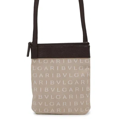 Pre-owned Bvlgari Logomania Canvas Leather Shoulder Bag () In Multi
