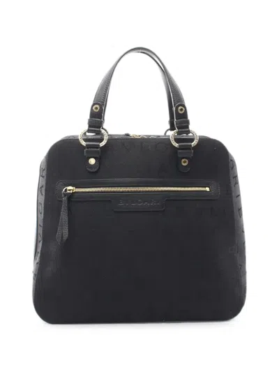 Pre-owned Bvlgari Logomania Handbag In Black