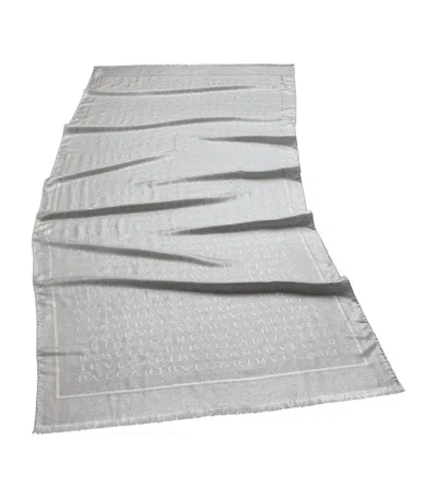 Bvlgari Logomania Lettere Maxi Print Scarf In Gray