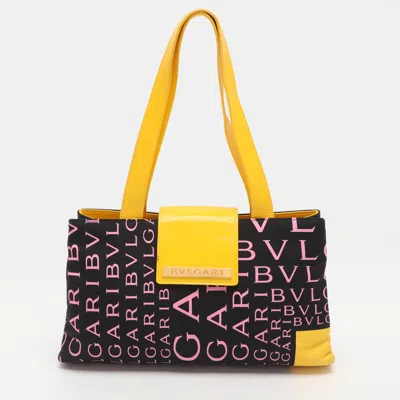 Pre-owned Bvlgari Logomania Multicolor Canvas Tote