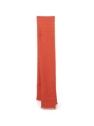 Pre-owned Bvlgari Logomania Stole In Orange
