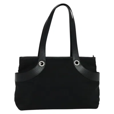 Pre-owned Bvlgari Logomania Tote Bag Canvas Black Canvas Tote Bag Bag ()