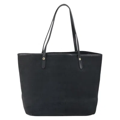 Pre-owned Bvlgari Logomania Tote Bag Canvas Black Canvas Tote Bag Bag ()