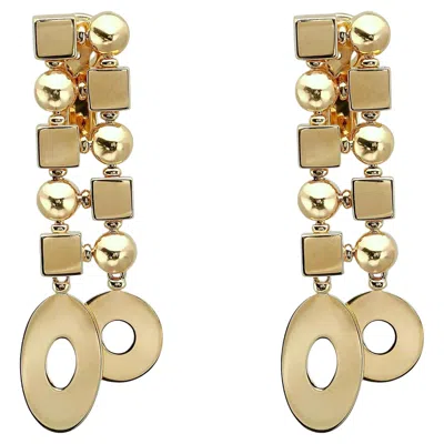 Pre-owned Bvlgari Lucea Geometric Chandelier Drop Earrings 18k Yellow Gold
