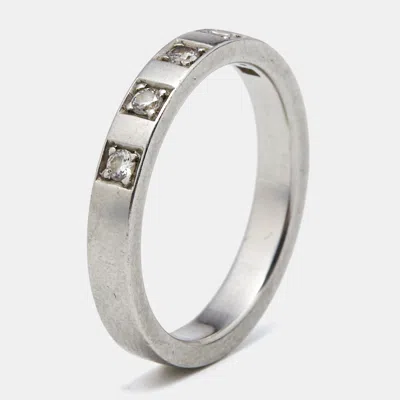 Pre-owned Bvlgari Marryme Diamonds Platinum Wedding Band Ring Size 55