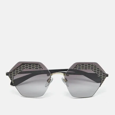 Pre-owned Bvlgari Matte Black Gradient 6103 Serpenteyes Geometric Sunglasses