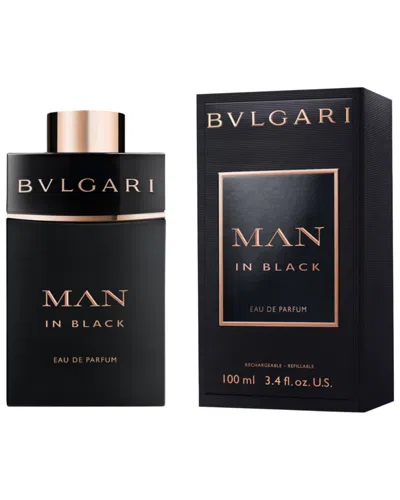 Bvlgari Men's 3.4oz Man In Black Edp Spray Refillable In Transparent
