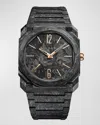 BVLGARI MEN'S 40MM OCTO FINISSIMO BLACK CARBON AND 18K ROSE GOLD WATCH