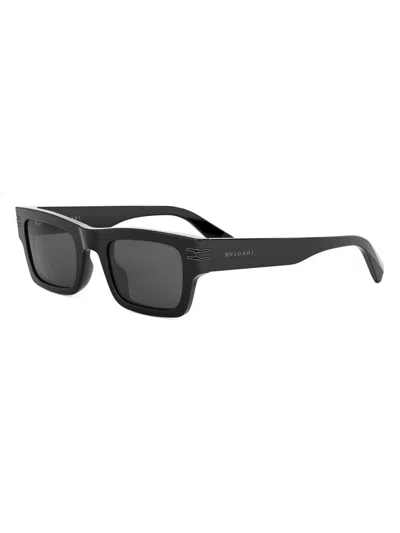 Bvlgari Men's B. Zero1 50mm Rectangular Sunglasses In Black