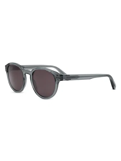 Bvlgari Men's B. Zero1 50mm Round Sunglasses In Transparent Dark Purple