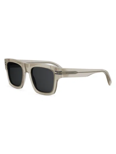 Bvlgari B.zero1 Geometric Sunglasses In Transparent Taupe Dark Blue