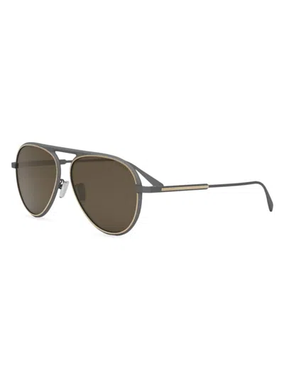 Bvlgari Octo Pilot Sunglasses In Light Ruthenium Brown