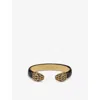 Bvlgari Mens Black Serpenti Forever Small 18ct Yellow Gold-plated Brass And Karung Bangle Bracelet In Black