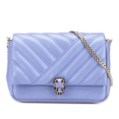 Pre-owned Bvlgari Metallic Purple Leather Shoulder Bag ()