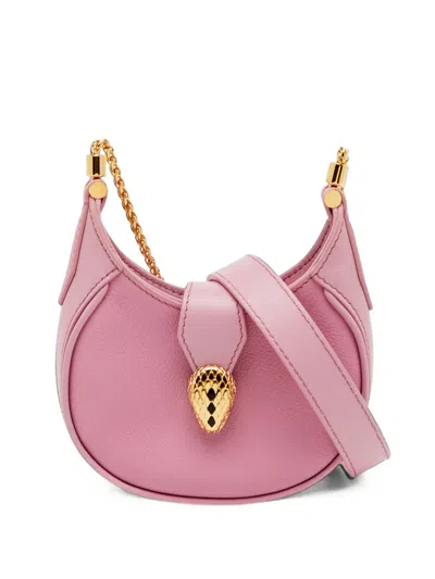 Pre-owned Bvlgari Micro Serpenti Ellipse Shoulder Bag In Pink