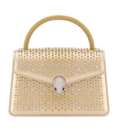 Bvlgari Mini Leather Serpenti Pallini Top-handle Bag In Gold