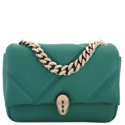 Bvlgari Mini Serpenti Cabochon Crossbody Bag In Green