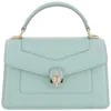 Bvlgari Womens Light Blue Serpenti Forever Leather Top-handle Bag In Blue