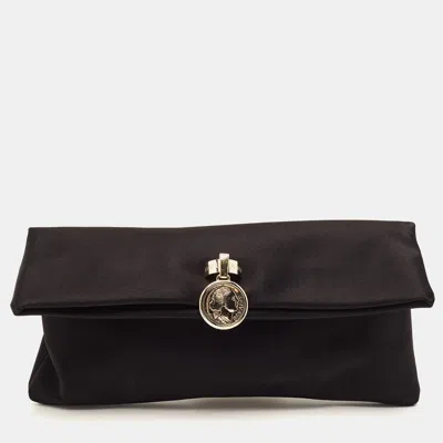 Pre-owned Bvlgari Monete Black Satin Clutch
