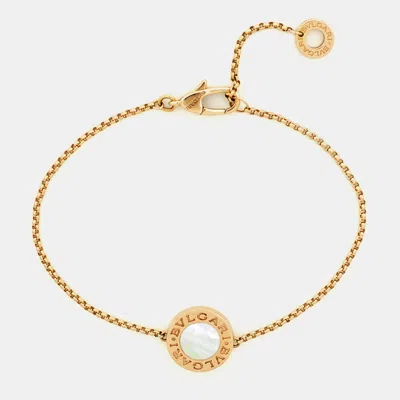 Pre-owned Bvlgari Mother Of Pearl 18k Rose Gold Bracelet Sm