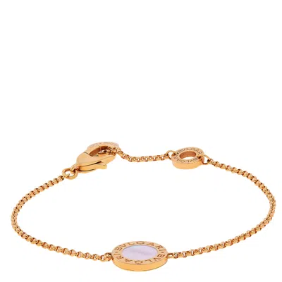 Bvlgari Mother-of-pearl 18k Gold Chain Bracelet In ["mother Of Pearl","gold Tone"]