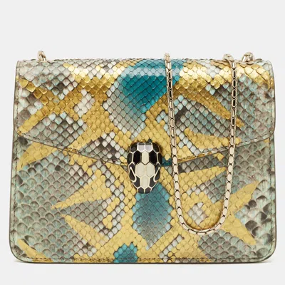 Pre-owned Bvlgari Multicolor Python Small Serpenti Forever Shoulder Bag
