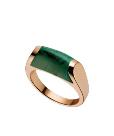 Bvlgari Mvsa Series Malachite Rings In Yellow