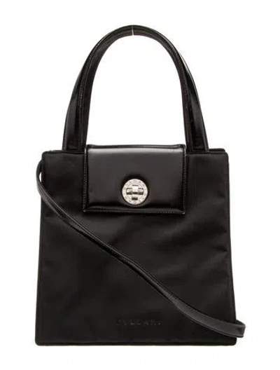 Pre-owned Bvlgari Nylon Top Handle Bag In Black