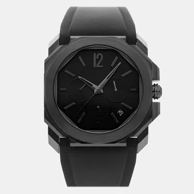 Pre-owned Bvlgari Octo Finissimo 102711 Grey Titanium Automatic Men Wristwatch 40mm In Gray