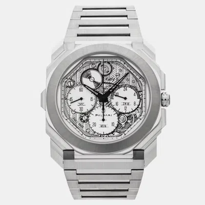 Pre-owned Bvlgari Octo Finissimo 104192 Silver Stainless Steel Automatic Men Wristwatch 43mm