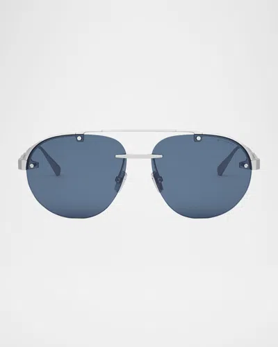 Bvlgari Octo Finissimo Sunglasses In Matte Palladium Blue