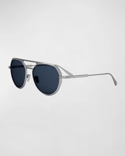 Bvlgari Octo Geometric Sunglasses In Metallic
