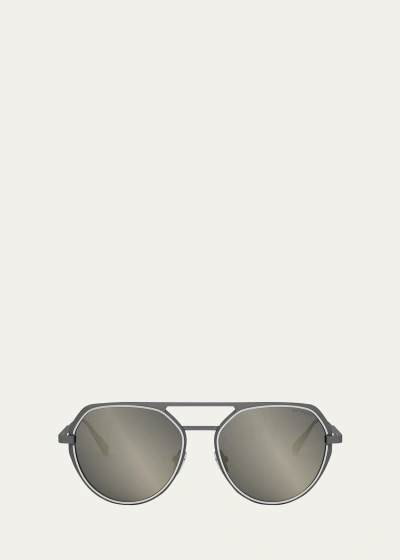 Bvlgari Octo Geometric Sunglasses In Matte Light Ruthe