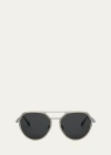 Bvlgari Octo Geometric Sunglasses In Matte Pallad/ Smo