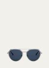 Bvlgari Octo Geometric Sunglasses In Blue