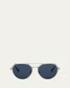 Bvlgari Octo Geometric Sunglasses In Blue