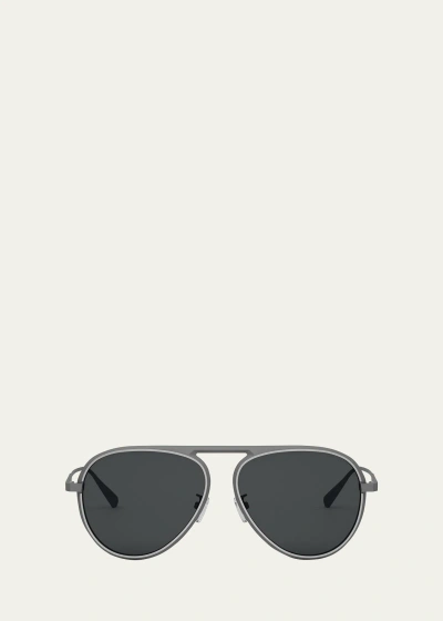 Bvlgari Octo Pilot Sunglasses In Ruthenium Grey Polarized