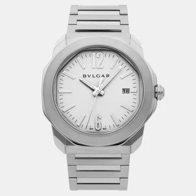Pre-owned Bvlgari Octo Roma 103738 White Stainless Steel Automatic Men Wristwatch 41mm