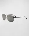 Bvlgari Octo Sunglasses In Matte Ruthenium Mirror
